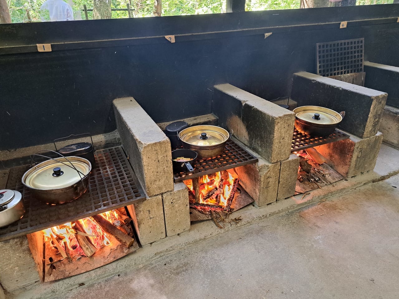 ファミリーデイキャンプの飯ごう炊さん