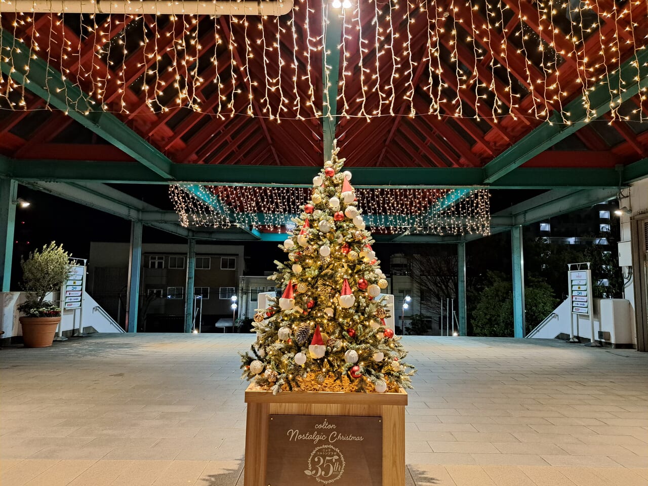 コルトンプラザの東入口のクリスマスツリー