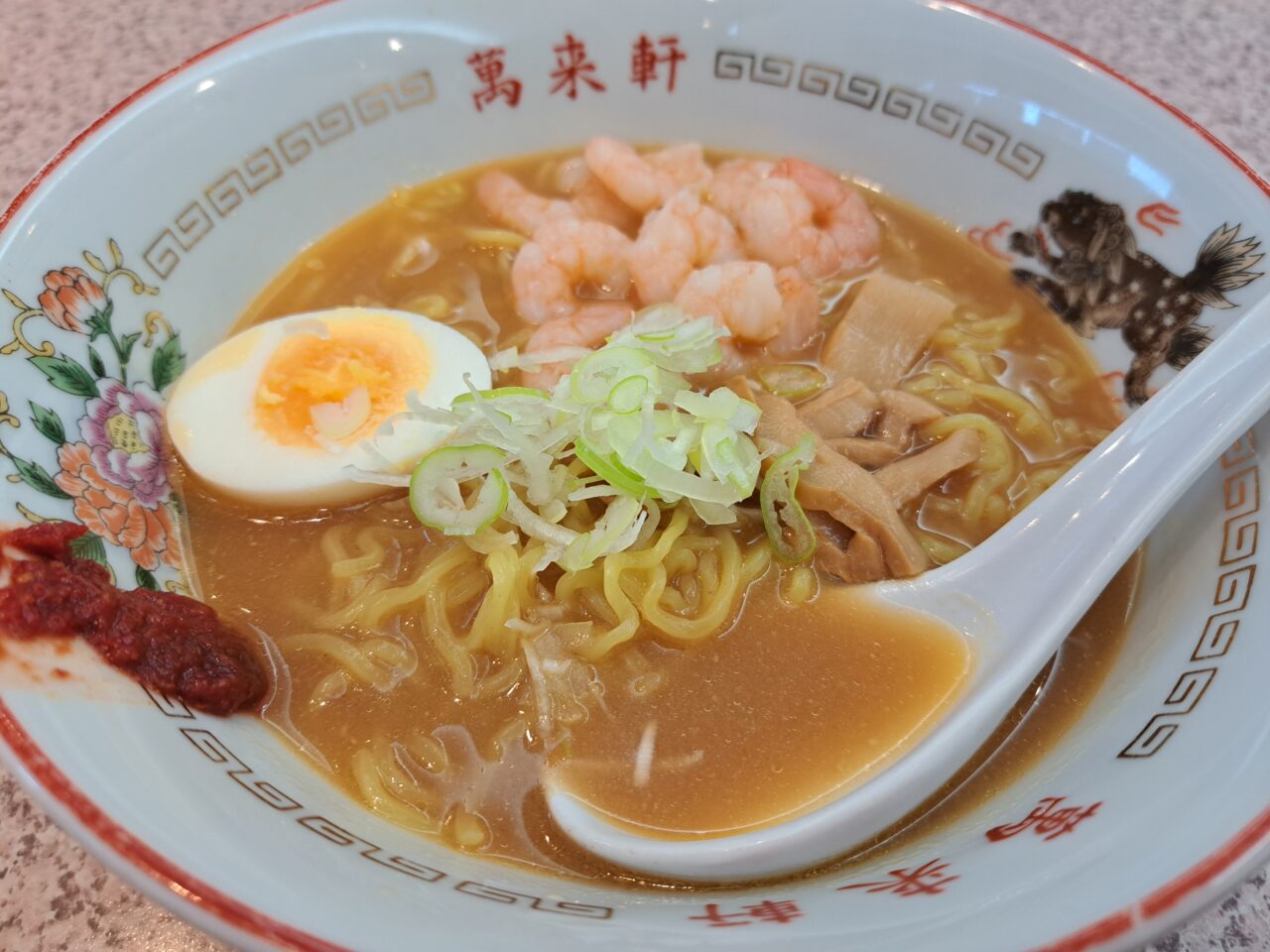 萬来軒のえび味噌ラーメン