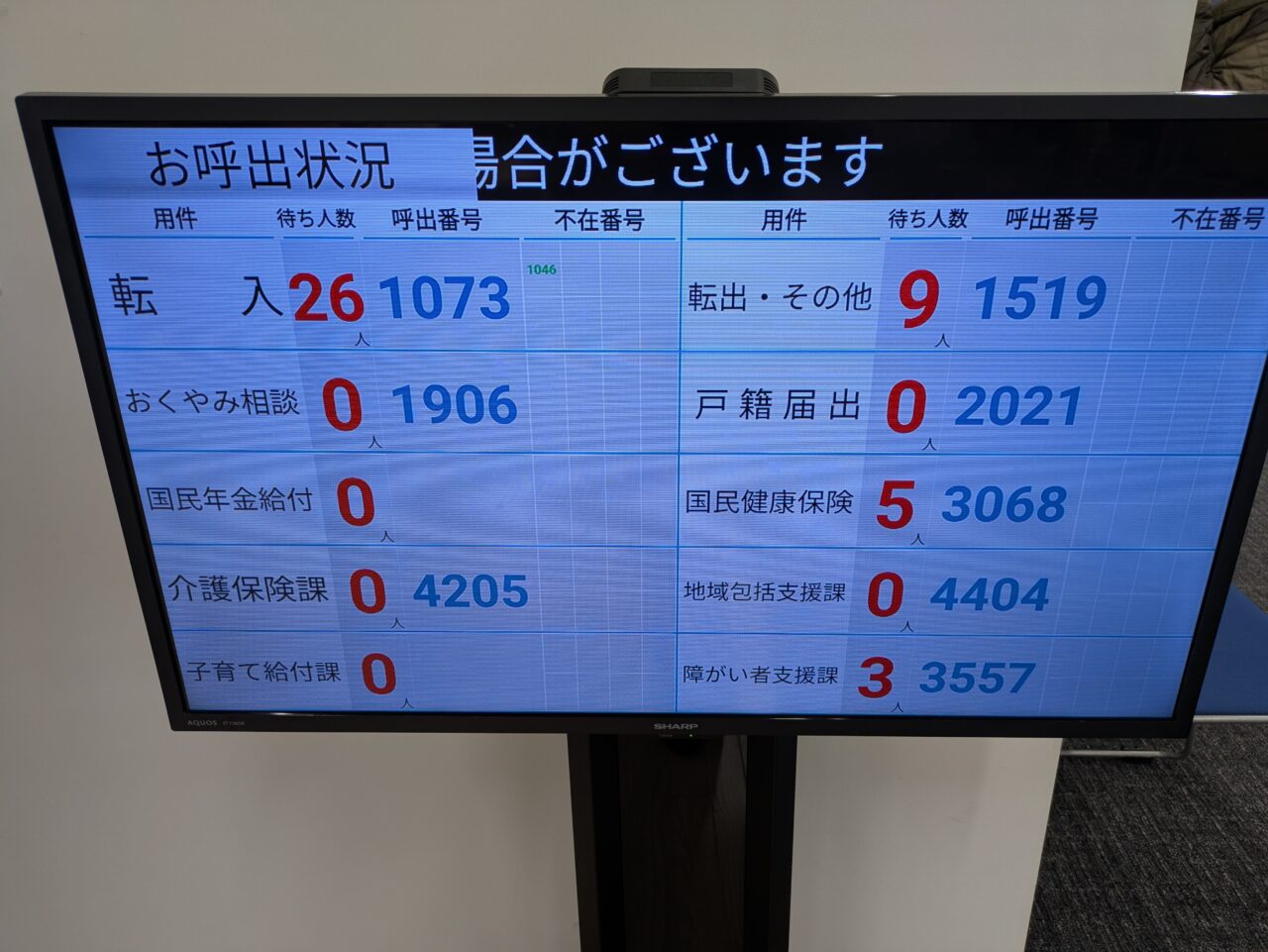 転入転出手続きは大混雑