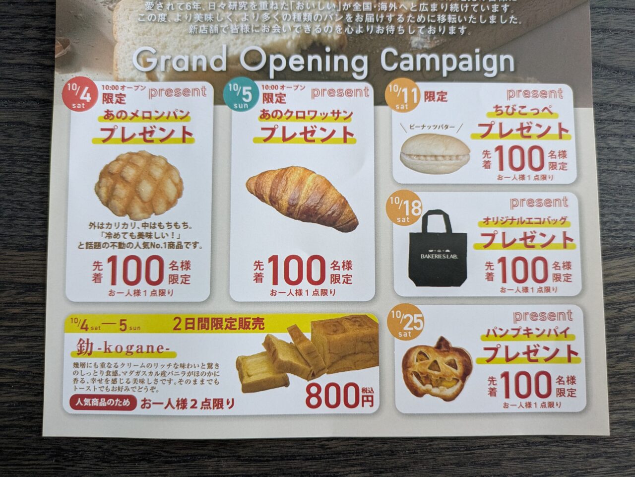 BAKERIESLABの特典