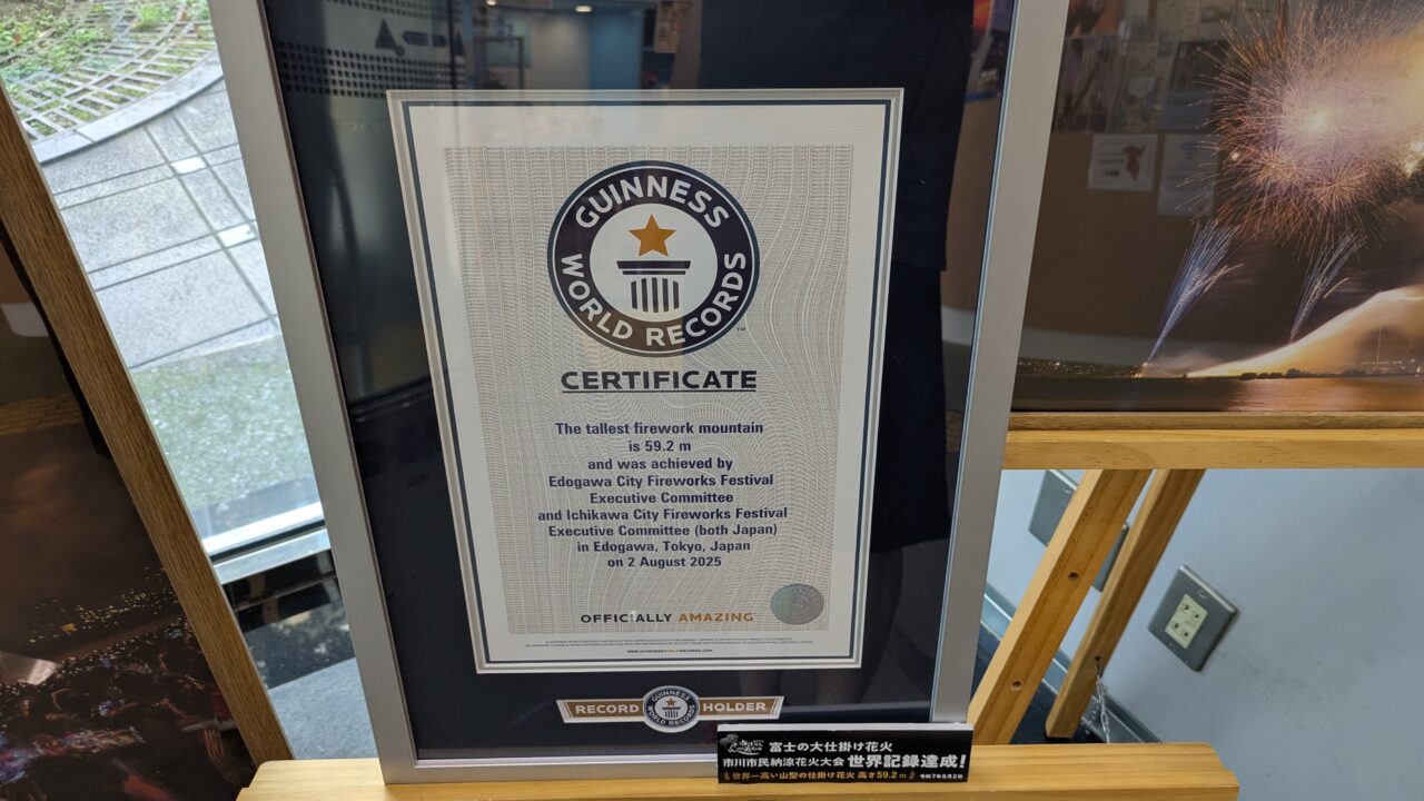 ギネス記録認定証