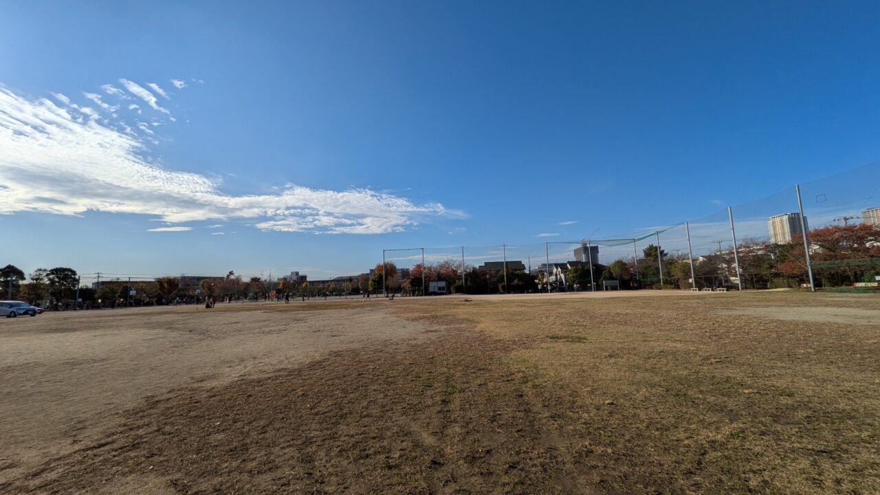 大洲防災公園の多目的グラウンド