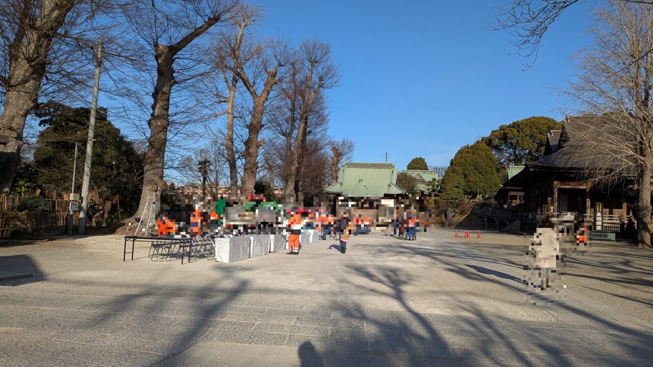 文化財防火デー消防総合訓練の準備