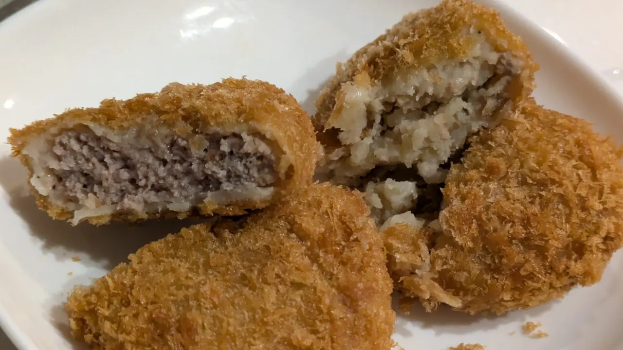 若宮岡野精肉店のコロッケとメンチカツ
