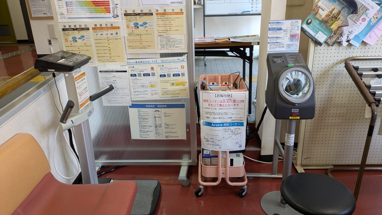 若宮公民館の測定コーナー