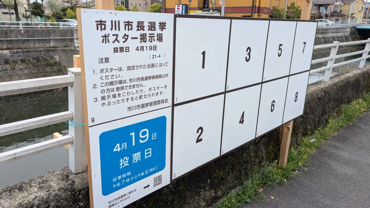市川市長選挙掲示板