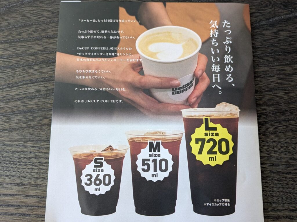 DeCUPCOFFEE市川店のサイズ