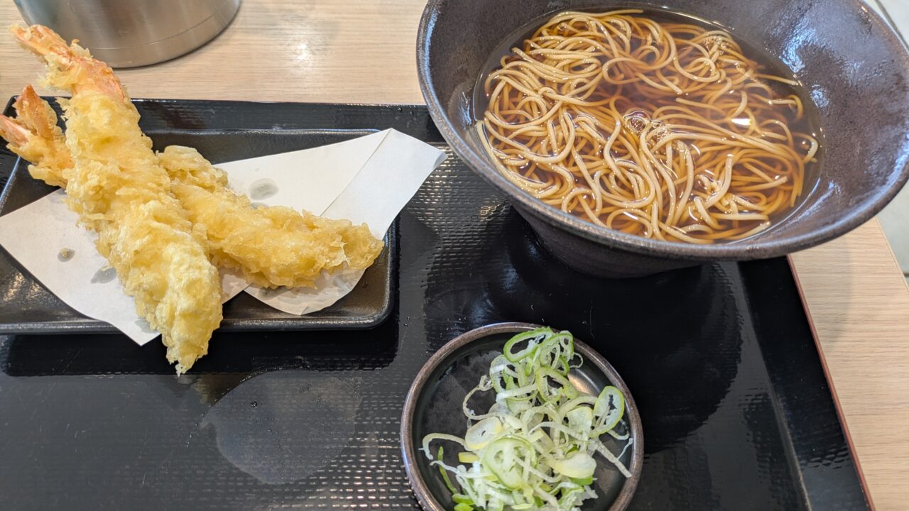 ゆで太郎の大海老天そば