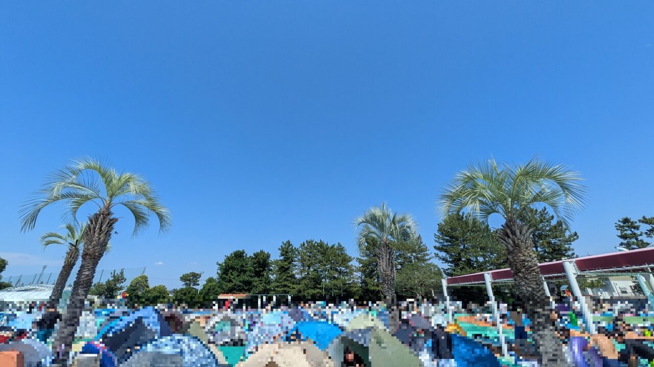 市川市民プールは大賑わい
