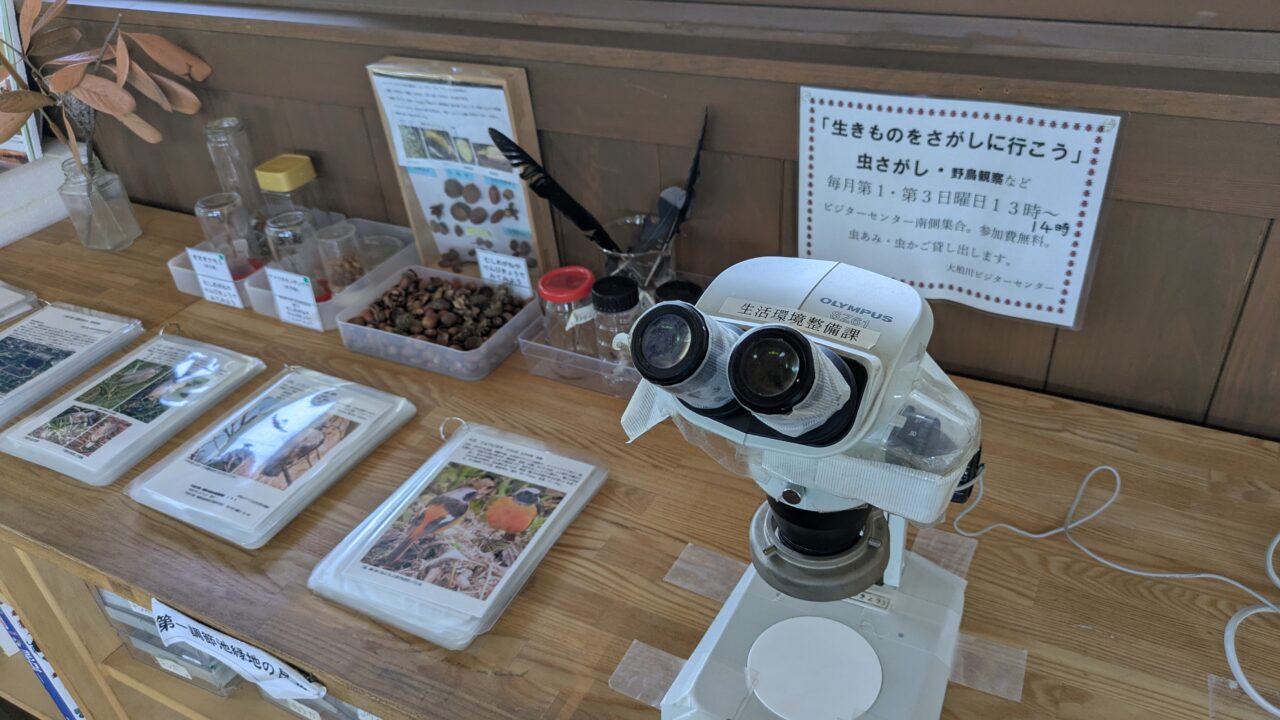 大柏ビジターセンターの顕微鏡