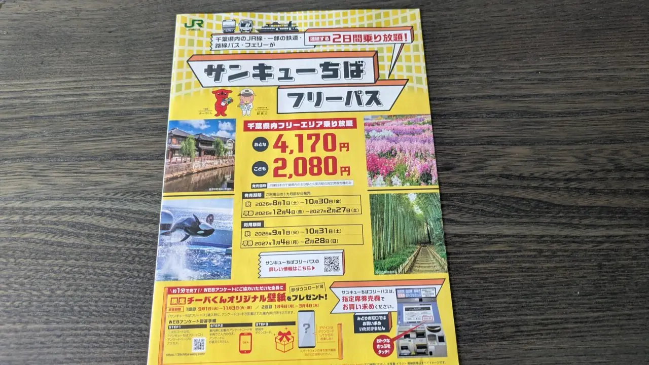 サンキューちばフリーパスのパンフレット