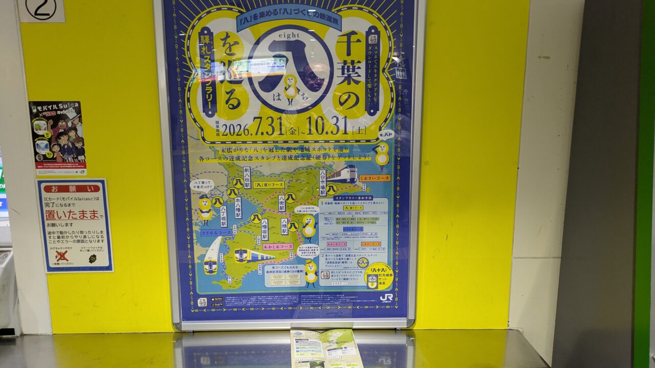 千葉の「八」を巡る驛札スタンプラリーのポスター